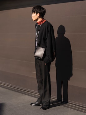 「stein（シュタイン）のアイテム（スウェット）」を使った、Ryoさん（メンズ・168cm）の冬コーディネート