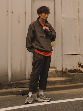 「STUDIO NICHOLSON（スタジオニコルソン）のアイテム（ジャケット/アウター）」を使った、Ryoさん（メンズ・168cm）の夏コーディネート