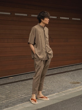 「BASISBROEK（バシスブルック）のアイテム（パンツ）」を使った、Ryoさん（メンズ・168cm）の夏コーディネート