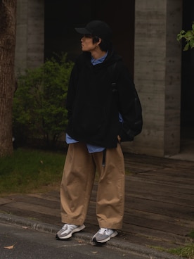 「stein（シュタイン）のアイテム（パーカー）」を使った、Ryoさん（メンズ・168cm）の秋コーディネート