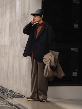 「RYO TAKASHIMA（リョウタカシマ）のアイテム（トップス）」を使った、Ryoさん（メンズ・168cm）の秋コーディネート