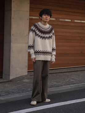 「BATONER（バトナー）のアイテム（トップス）」を使った、Ryoさん（メンズ・168cm）の秋コーディネート