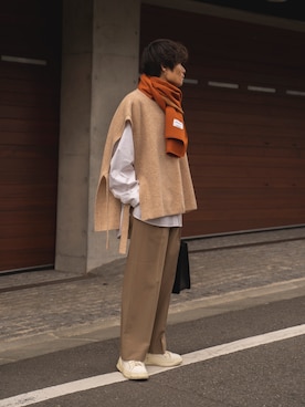 「RYO TAKASHIMA（リョウタカシマ）のアイテム（ベスト）」を使った、Ryoさん（メンズ・168cm）の秋コーディネート