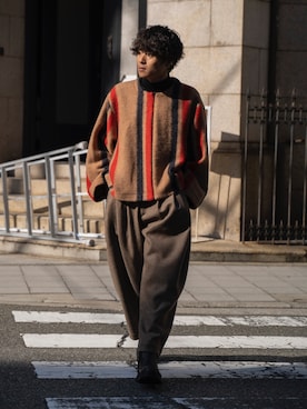 「ノーカラージャケット」｜Ryoさん（メンズ・168cm）の冬コーディネート