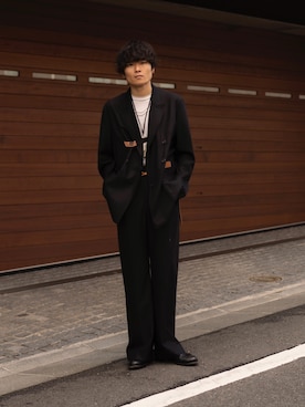 「SUNSEA（サンシー）のアイテム（ジャケット/アウター）」を使った、Ryoさん（メンズ・168cm）の冬コーディネート