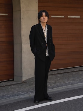 「SUNSEA（サンシー）のアイテム（ジャケット/アウター）」を使った、Ryoさん（メンズ・168cm）の春コーディネート