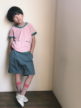 「nunuforme（ヌヌ）のアイテム（その他パンツ）」を使った、Amatonさん（キッズ・120cm）の夏コーディネート