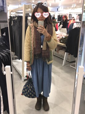 「アイテム（ワンピース/ドレス、ブルー系）」を使った、waiysiuさん（レディース・164cm）の冬コーディネート