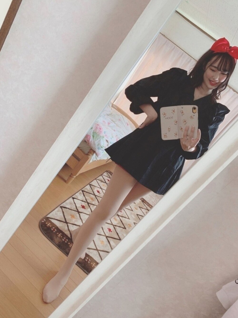 「wearhalloween2020、オトナ女子、ミニワンピ、ハロウィン、魔女の宅急便、キキ、韓国ファッション」｜「lilyboutiqueのアイテム（ワンピース、ブラック系）」を使った、ぽんりぽさん（レディース・170cm）の秋コーディネートの1枚目の写真