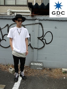 「GDC（ジーディーシー）のアイテム（帽子）」を使った、GDC LOGISTICS－SHOHEIさん（メンズ・178cm）の夏コーディネート