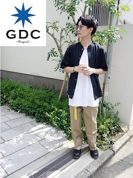 「アイテム（サングラス、パープル系）」を使った、GDC LOGISTICS－SHOHEIさん（メンズ・178cm）の夏コーディネート