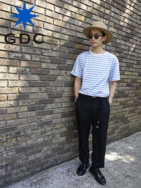 「GDC（ジーディーシー）のアイテム」を使った、GDC LOGISTICS－SHOHEIさん（メンズ・178cm）の夏コーディネート