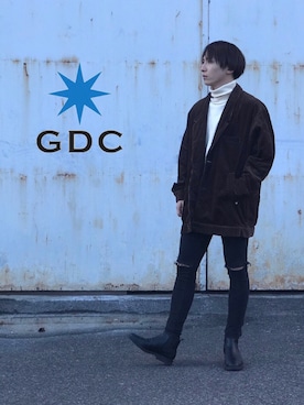 「GDC（ジーディーシー）のアイテム」を使った、GDC LOGISTICS－SHOHEIさん（メンズ・163cm）の冬コーディネート