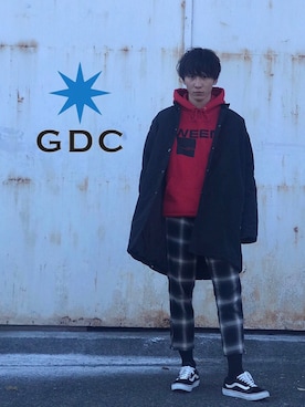 「GDC（ジーディーシー）のアイテム」を使った、GDC LOGISTICS－SHOHEIさん（メンズ・163cm）の冬コーディネート
