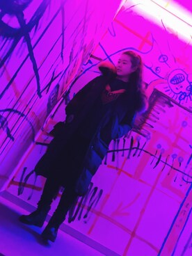「アイテム（ニット/セーター、ブルー系）」を使った、Iristyさん（レディース・160cm）の冬コーディネート