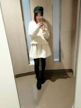 「bye bye（バイバイ）のアイテム（ワンピース）」を使った、かおるさん（レディース・154cm）の冬コーディネート