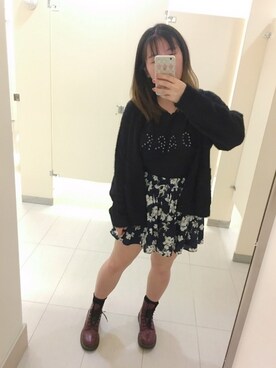 「アイテム（ブーティ、レッド系）」を使った、meowllenさん（レディース・153cm）の秋コーディネート