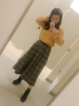 「skirt」｜「アイテム（スリッポン）」を使った、meowllenさん（レディース・153cm）の春コーディネート