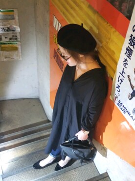 「アキコーデ」｜「アイテム（シャツワンピース）」を使った、Mioさん（レディース・156cm）の秋コーディネート