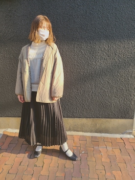 「chocomee（チョコミー）のアイテム（ニット/セーター）」を使った、Mioさん（レディース・156cm）の冬コーディネート
