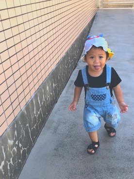 「CHILD CHAMP（チャイルドチャンプ）のアイテム」を使った、uki&naruさん（キッズ・100cm）の夏コーディネート