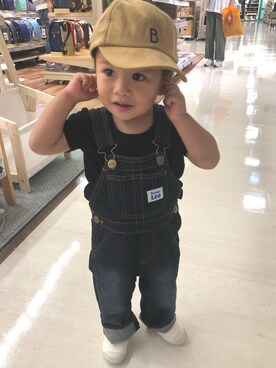 「BUDDY Lee（バディーリー）のアイテム（パンツ）」を使った、uki&naruさん（キッズ・100cm）の秋コーディネート