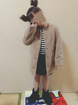「アイテム（スカート）」を使った、uki&naruさん（キッズ・100cm）の秋コーディネート