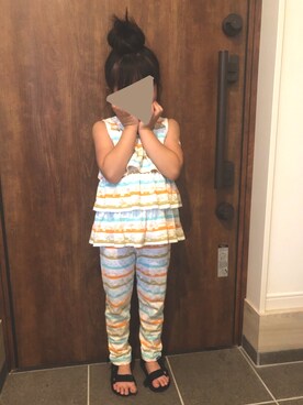 「Rodeo Crowns KIDS（ロデオクラウンズ　キッズ）のアイテム」を使った、uki&naruさん（キッズ・100cm）の夏コーディネート