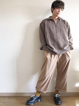 「ベージュブラウン」｜たける°。さん（メンズ・166cm）の秋コーディネート