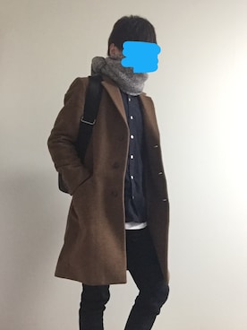 「GU（ジーユー）の（GU）スキニーフィットジーンズ（MEN ⁄ ジーンズ）」を使った、はなおさん（メンズ・166cm）の冬コーディネート