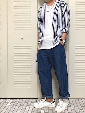 「アイテム（タンクトップ）」を使った、みことさん（メンズ・169cm）の夏コーディネート