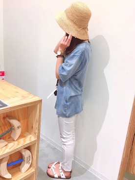 「阪急三番街」｜14+ 阪急三番街店 スタッフさん（レディース・160cm）の夏コーディネート