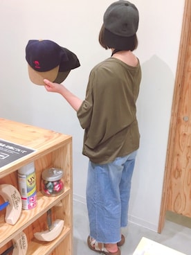 「阪急三番街」｜14+ 阪急三番街店 スタッフさん（レディース・160cm）の夏コーディネート