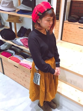「17AW」｜14+ 阪急三番街店 スタッフさん（レディース・149cm）の秋コーディネート