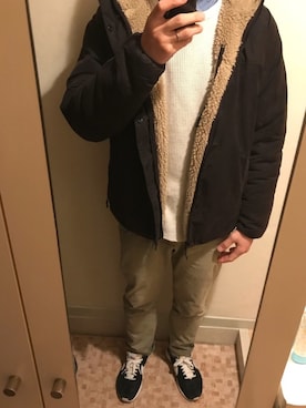 「STUSSY（ステューシー）のアイテム（その他アウター）」を使った、マサさん（メンズ・170cm）の冬コーディネート
