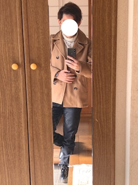 「Pコート」｜「アイテム（腕時計）」を使った、kamiさん（メンズ・164cm）の秋コーディネート