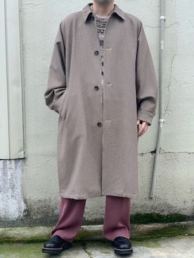 「niko and ...」｜「アイテム（ステンカラーコート）」を使った、kamiさん（メンズ・164cm）の冬コーディネート