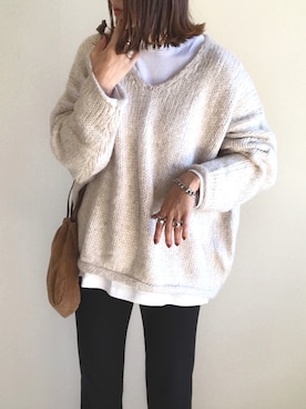 「Aco Design（アコデザイン）のアイテム」を使った、muさん（レディース・164cm）の秋コーディネート