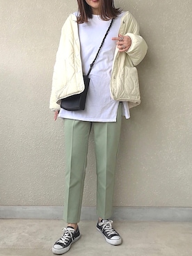 「mayblue（メイブルー）のアイテム」を使った、muさん（レディース・164cm）の冬コーディネート