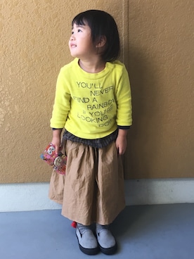 「no brand（ノーブランド）のアイテム（その他シューズ）」を使った、yuicoさん（キッズ・90cm）の冬コーディネート