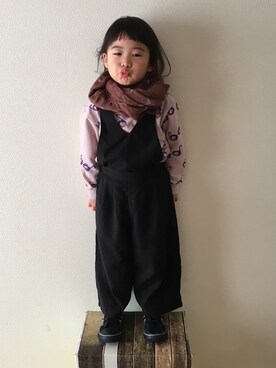 「GLOBAL WORK（グローバルワーク）のアイテム（オールインワン・サロペット）」を使った、yuicoさん（キッズ・100cm）の冬コーディネート