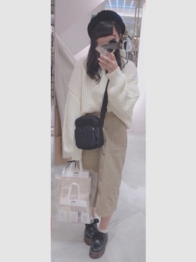 「デニムスカートINスタイル」｜Komugiさん（レディース・152cm）の秋コーディネート