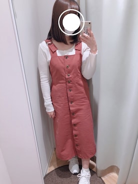 「テラコッタ」｜「アイテム（ジャンパースカート）」を使った、Komugiさん（レディース・150cm）の春コーディネート