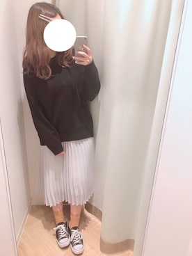 「ゆるニット」｜「アイテム（ダウンジャケット/コート）」を使った、Komugiさん（レディース・152cm）の冬コーディネート