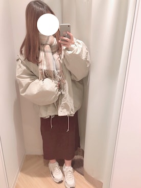 「スーパーオーバーサイズスウェット」｜Komugiさん（レディース・152cm）の冬コーディネート