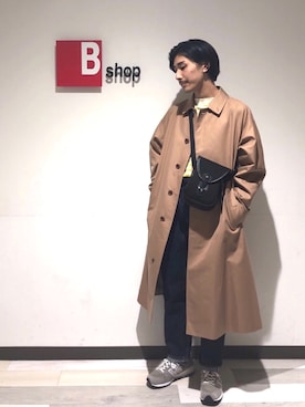 「orslow」｜「アイテム（ステンカラーコート）」を使った、井上翔太郎さん（メンズ・175cm）の冬コーディネート