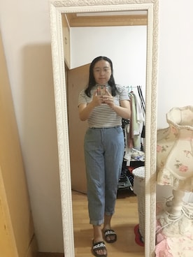 「cache cache（カシュ カシュ）のアイテム（パンツ）」を使った、lady  joanさん（レディース・168cm）の夏コーディネート