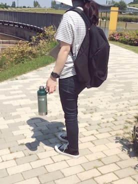 「CONVERSE（コンバース）のCONVERSE コンバース ジャック パーセル / JACK PURCEL（スニーカー）」を使った、saaakiiiiiiさん（レディース・154cm）の夏コーディネート