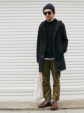 「BLUE WORK（ブルーワーク）のアイテム（パンツ）」を使った、AKIRAKUBOTAさん（メンズ・171cm・30代）の冬コーディネート