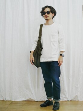 「Levi's（リーバイス）の【LEVI'S】501 ボタンフライ オリジナルフィットストレート（デニムパンツ）」を使った、AKIRAKUBOTAさん（メンズ・171cm）の春コーディネート